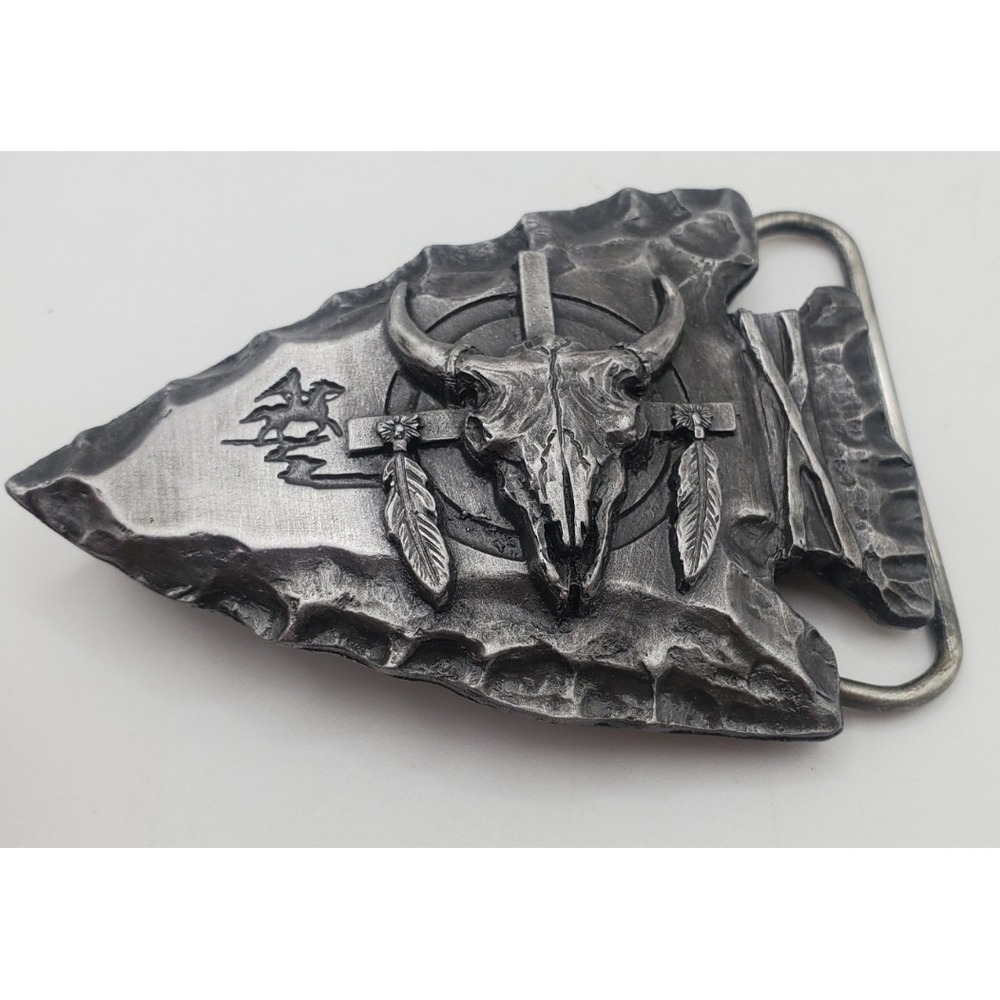 Siskiyou Arrowhead Vintage Belt Buckle w/Steer Skull New Condition